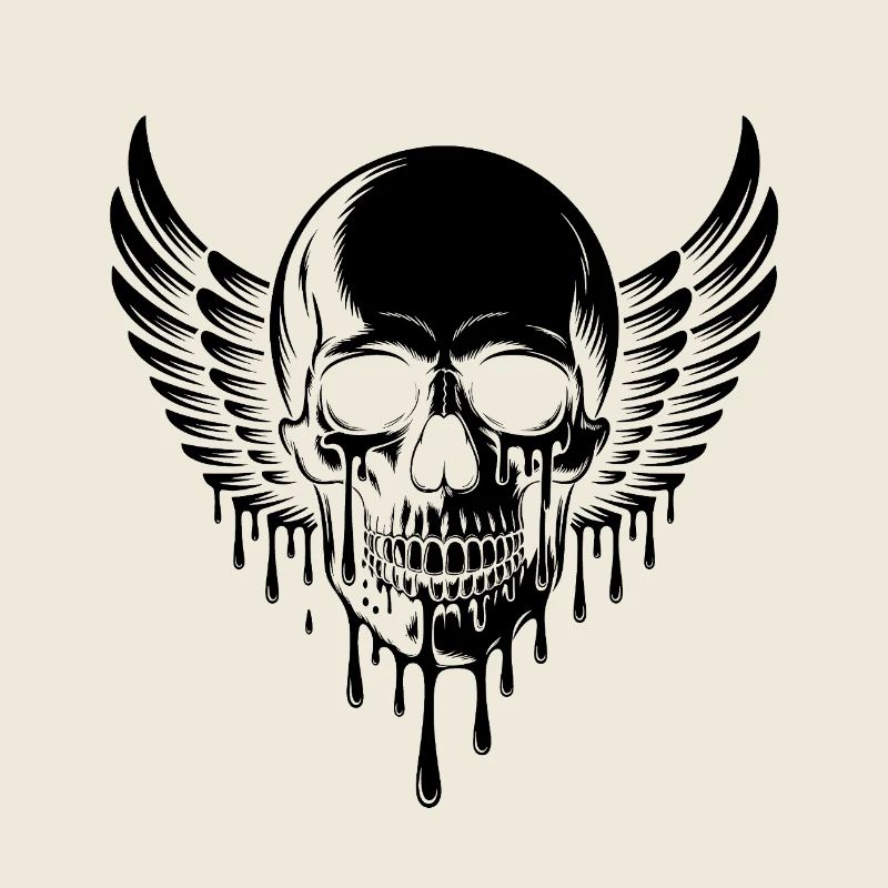 Winged Skull - Cool Skeleton Tattoo