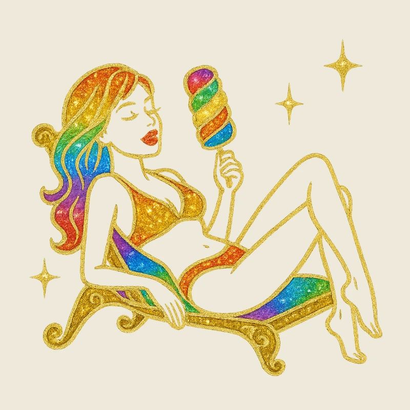 Glitzernde Einhorn-Fantasie mit Regenbogen