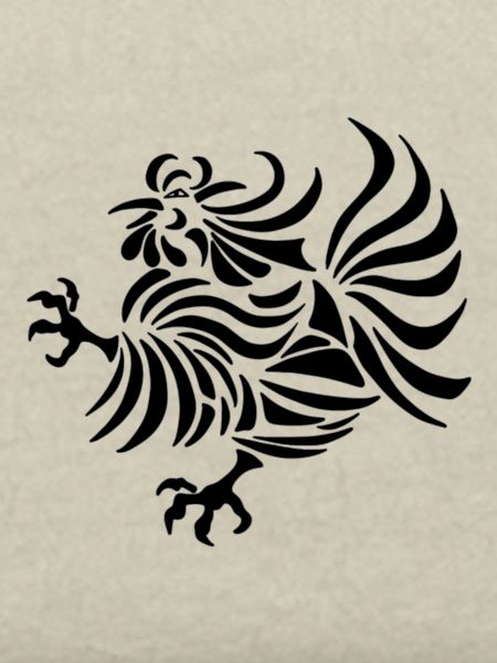 Kompliziertes Hahn-Line-Art-Design