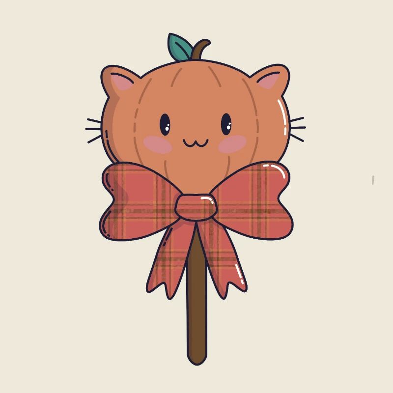 Sucette citrouille – Kawaii Halloween 🎃🍭