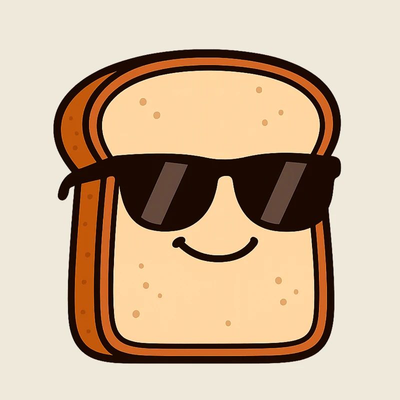 Cool bread with sunglasses