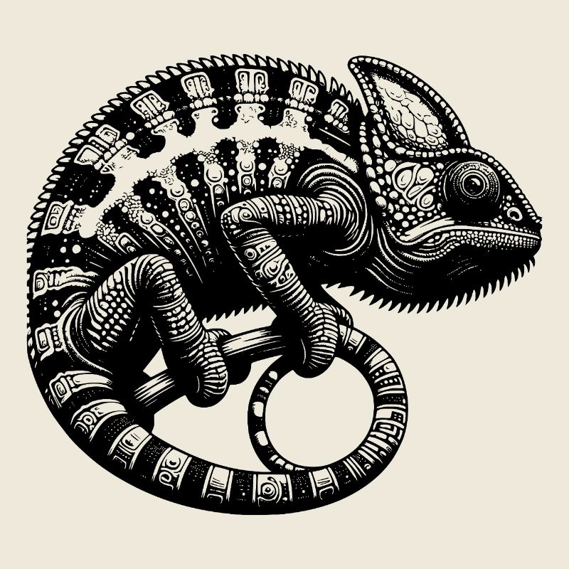 Jungle Reptile Chameleon Tattoo