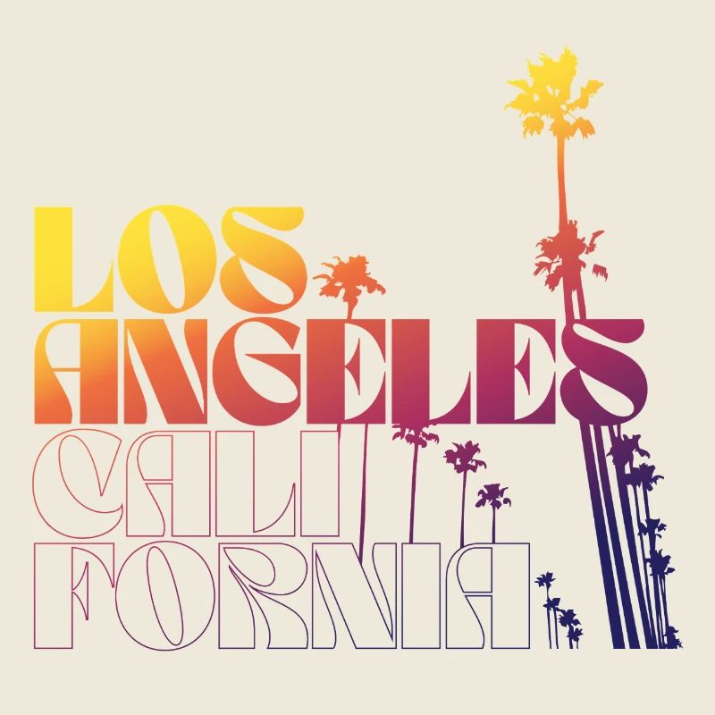 Typographie Los Angeles Sunset Palm