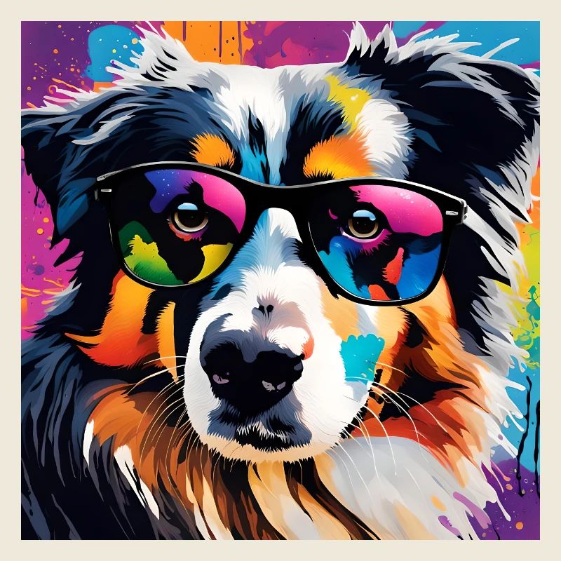Australian Shepherd Colorful Aussi