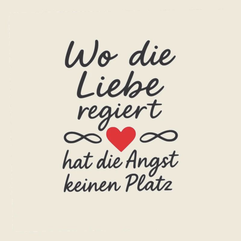 Liebe und Angst Zitat in schwarz und rot