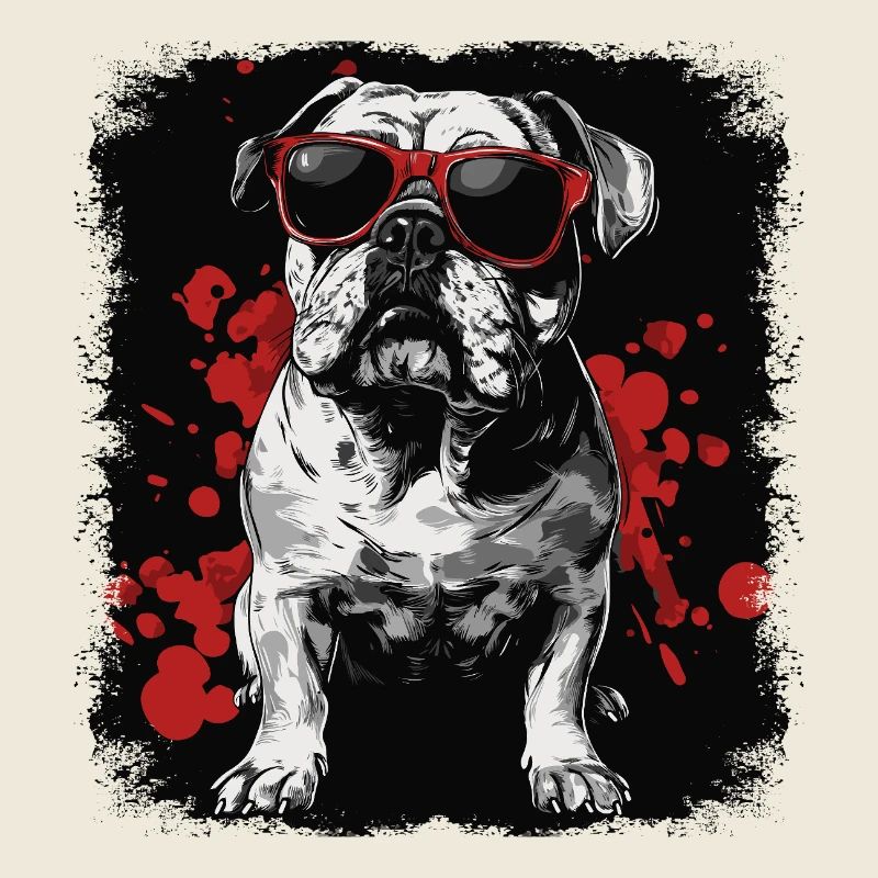 Bouledogue anglais cool avec des lunettes de soleil