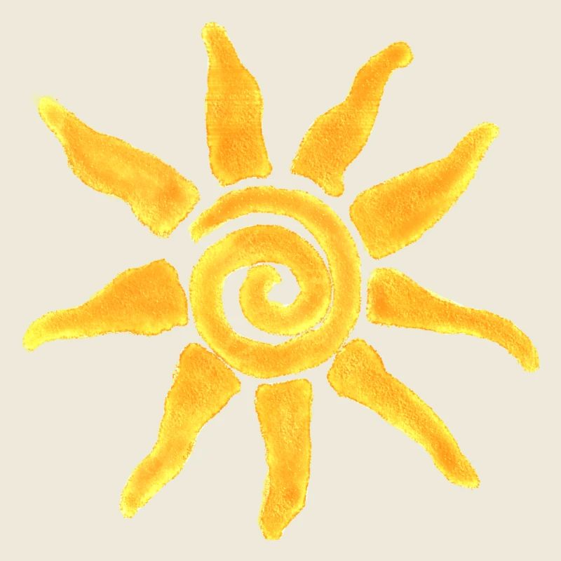 Sonne Symbol Illustration in Wasserfarben