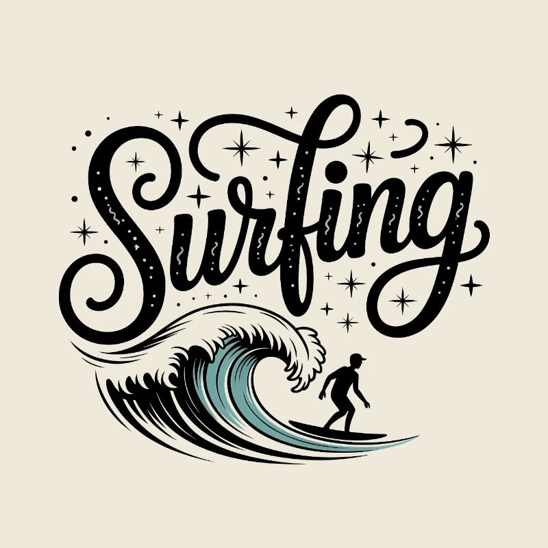 Surfen - Cooles Surfer-Logo
