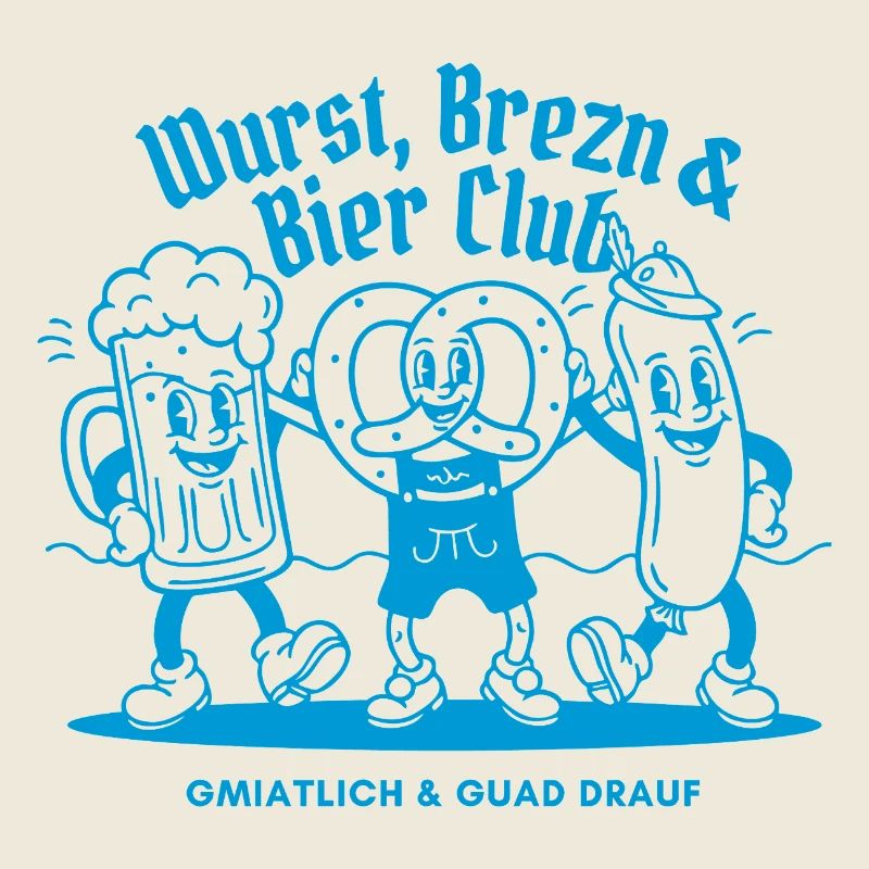 Conception amusante de bières et de saucisses