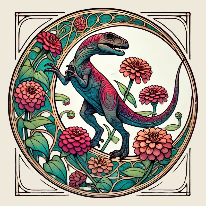 Lebendige Dinosaurier-Blumenkunst