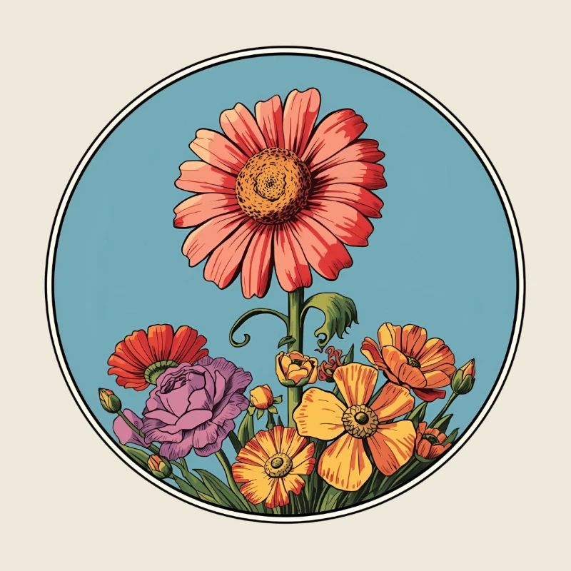 Vintage style floral illustration