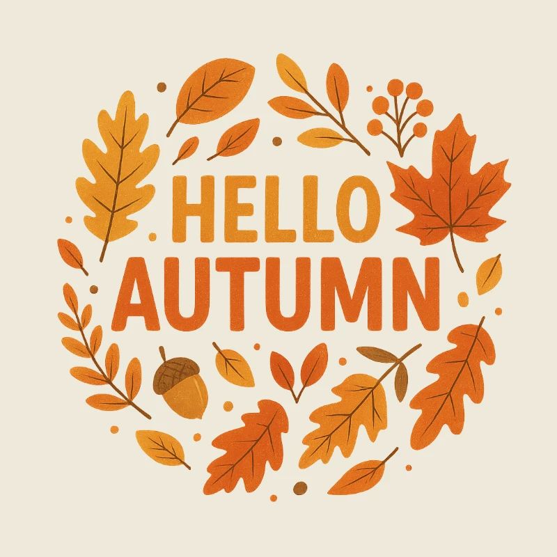 Feuilles d’automne salutation sur les vêtements
