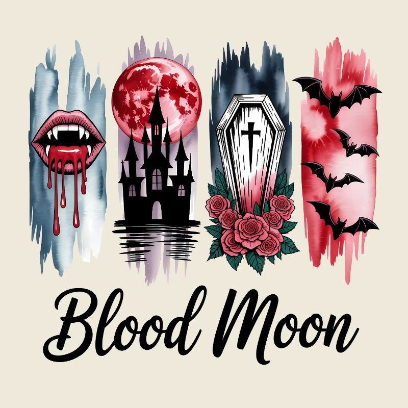 Lune de sang 4 PaneMotif gothique d’Halloween