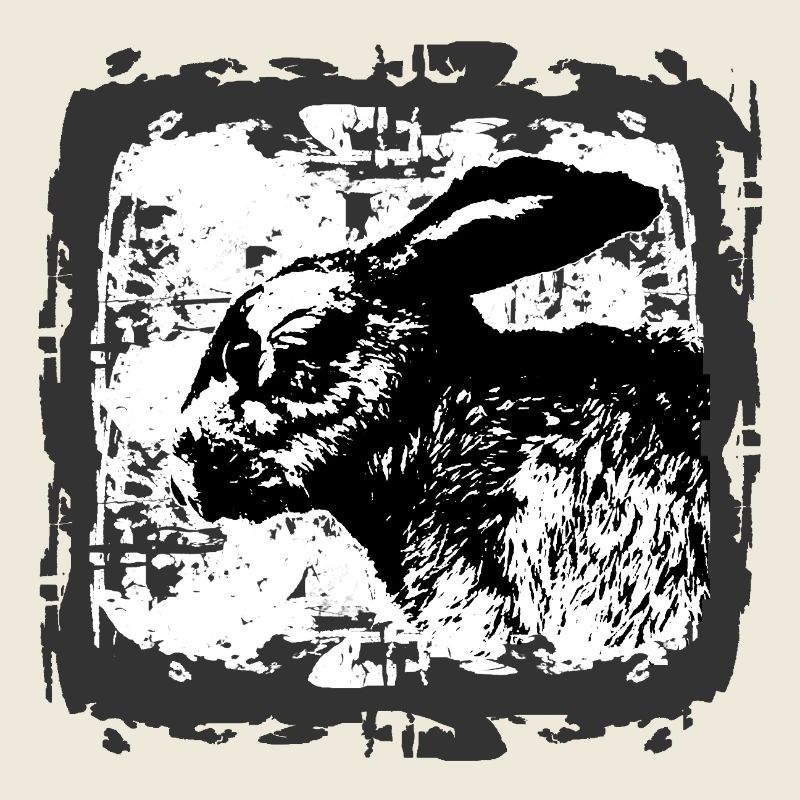 Schwarz-Weiß Kaninchen Silhouette