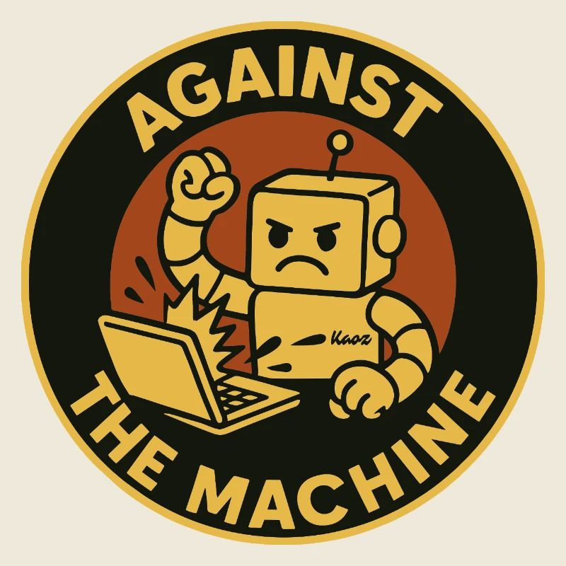 Retro-Roboter-Widerstand gegen die Maschine