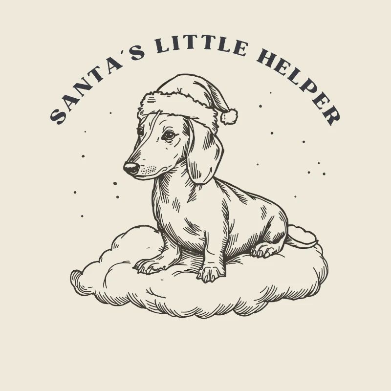 Le petit assistant du Père Noël – Teckel rétro de Noël