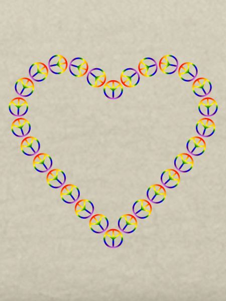 Rainbow Peace Heart Pattern
