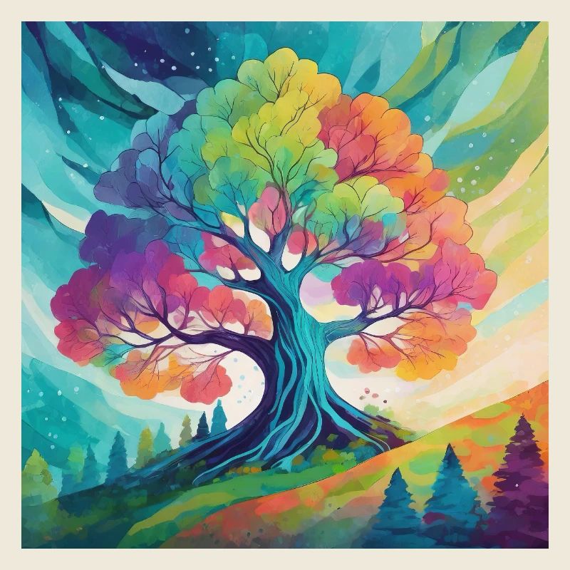 Regenbogenbaum der Kreativität 