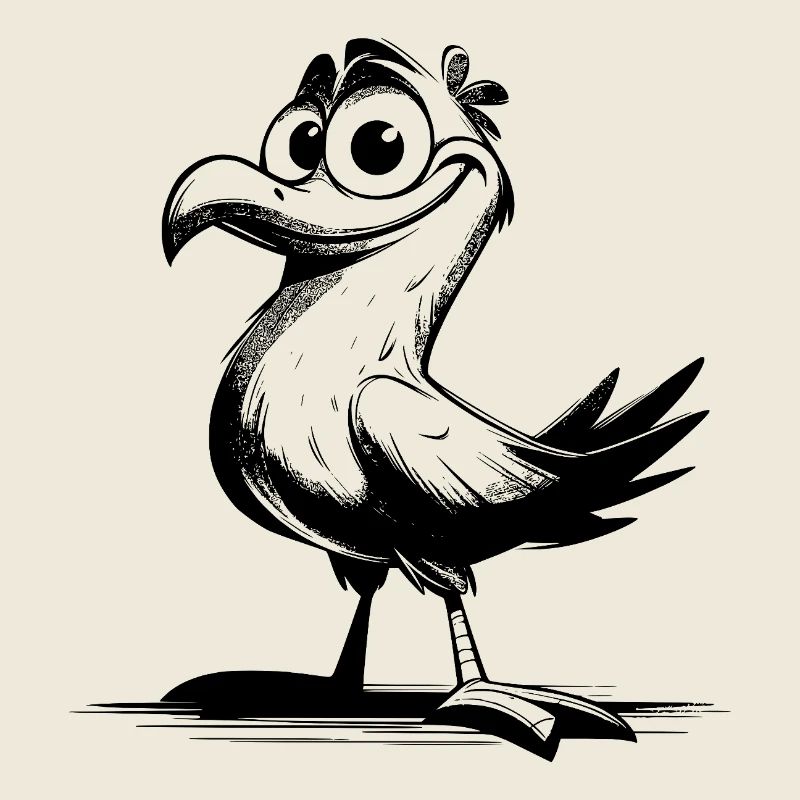 Comedy bird laugh guarantee with beak