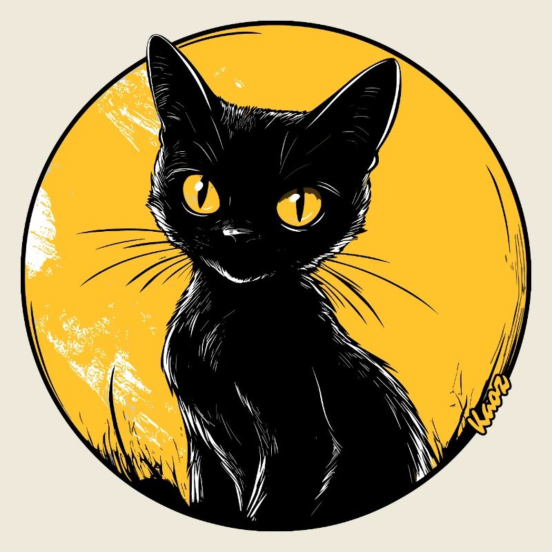 Goldene Mondscheinkatze Illustration