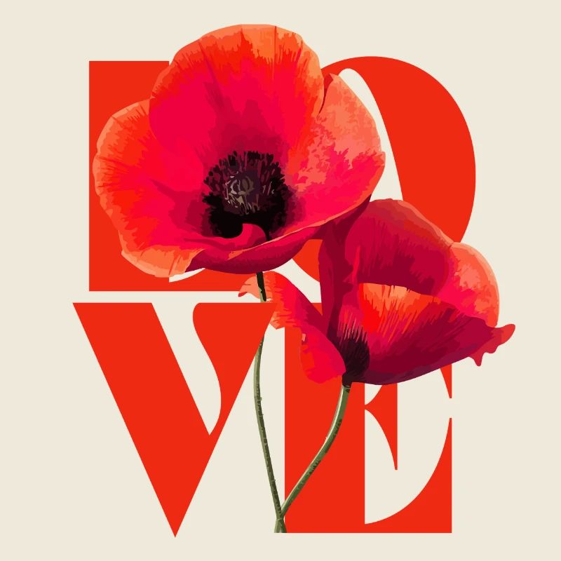 Fleur de coquelicot vif Art Design