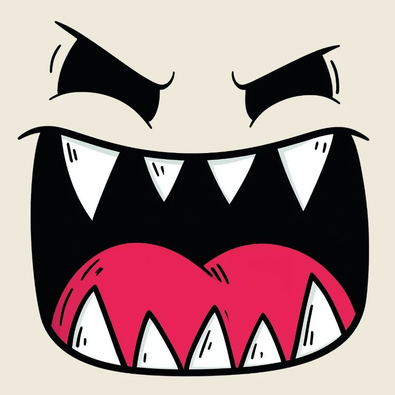 Demonic Monster Face Motif