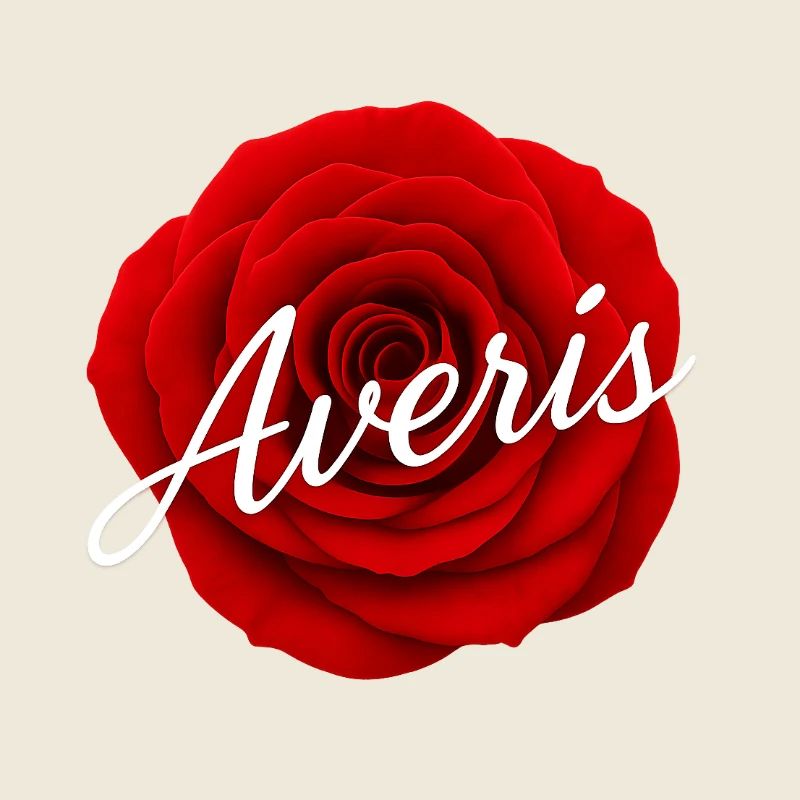 Rose rouge avec design de texte Avenir