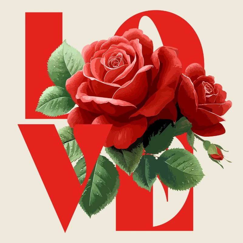 Romantic Rose Love Design