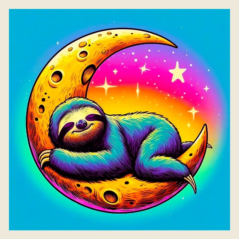 Sloth sleeps on the Moon