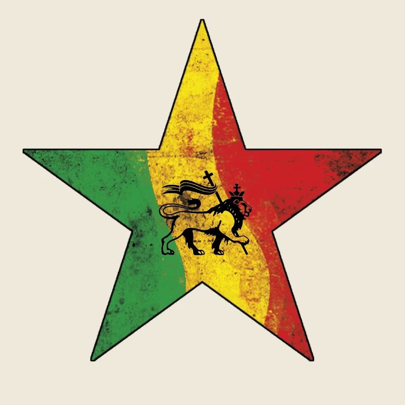 Reggae Löwe mit Rastafarbe