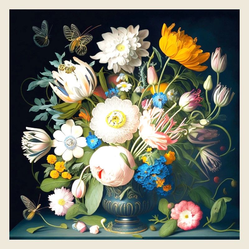 Blumenstrauß mit Schmetterlingen barock flämisch