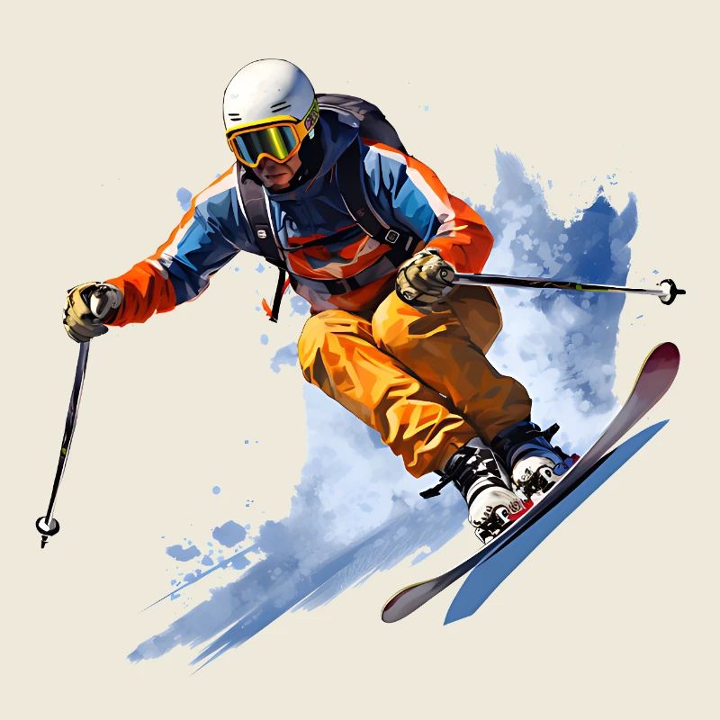 Skifahrender Abenteurer auf Schnee