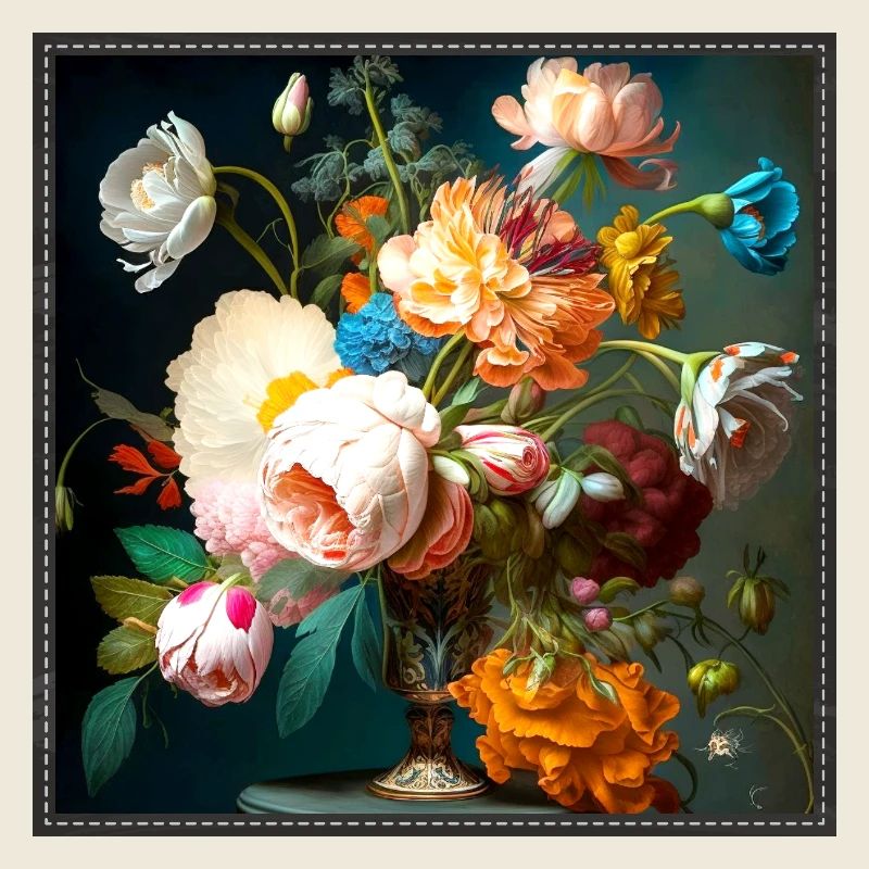 Composition florale de style baroque Peintre flamand
