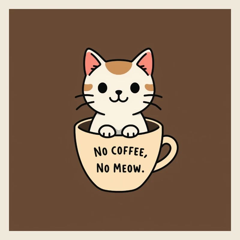 Katzenkaffee Spruch Design