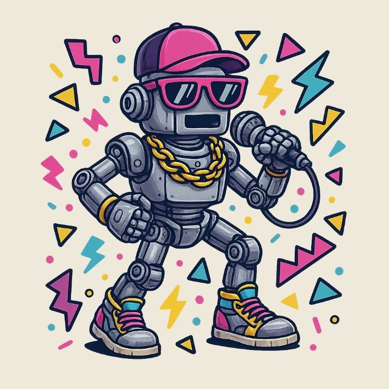 Robot avec style hip-hop et design de couleur