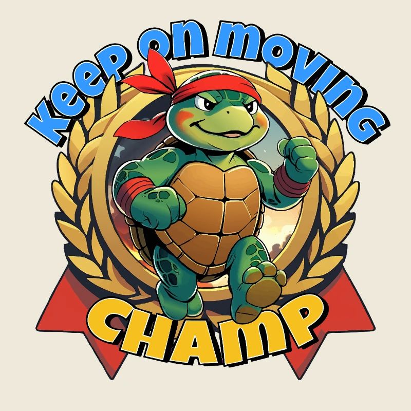 Fighting Turtle with Red Bandana