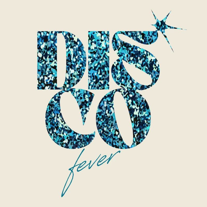Glitter Disco Fever Blue Design