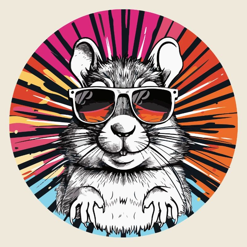 Cool hamster with sunglasses