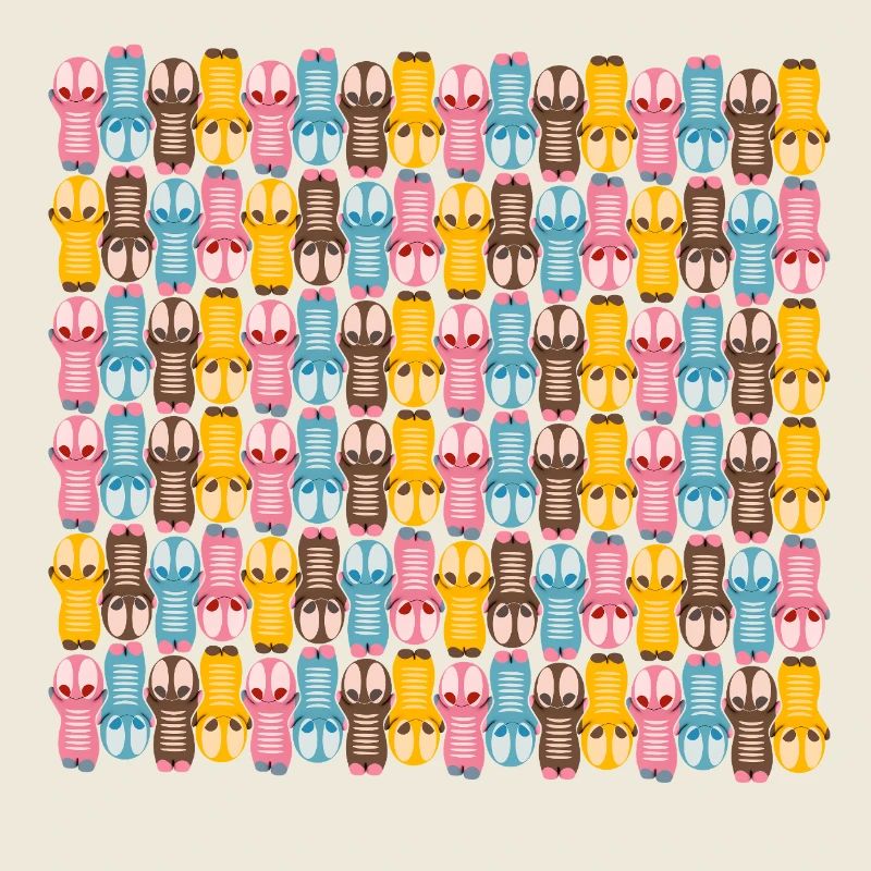 Motifs de figurines kawaii mignons aux couleurs pastel