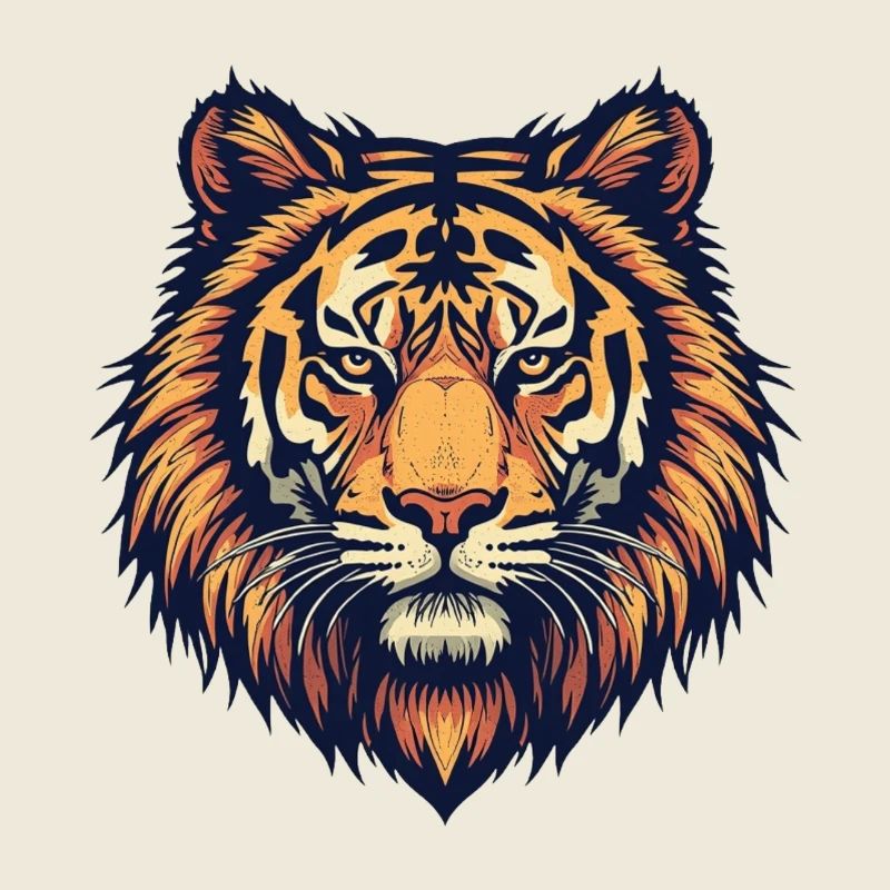 Majestätischer Tigerkopf Illustration