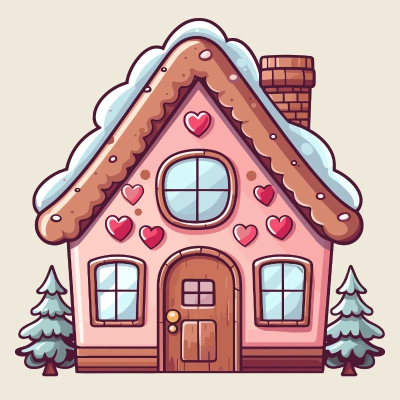Charming Snow-Capped Gingerbread House