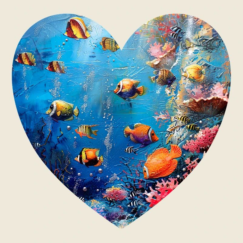 Intact Coral Reef Underwater World Heart Design