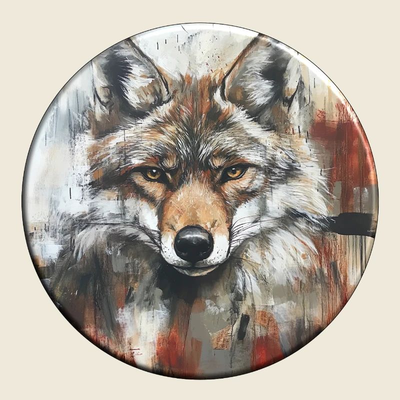 Wildes Wolfporträt in Aquarelloptik