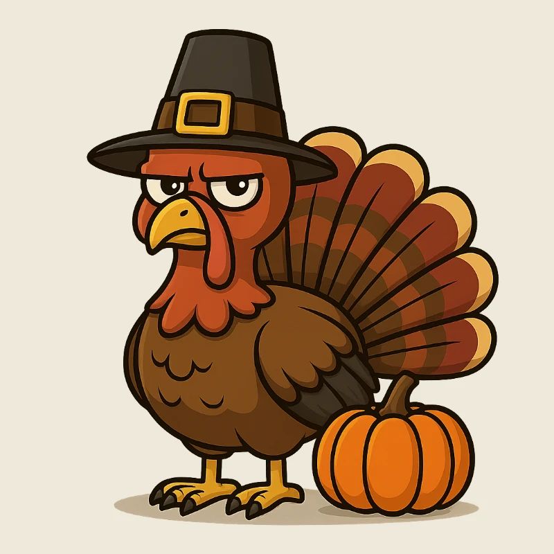 Erntedank Turkey mit Pilgerhut