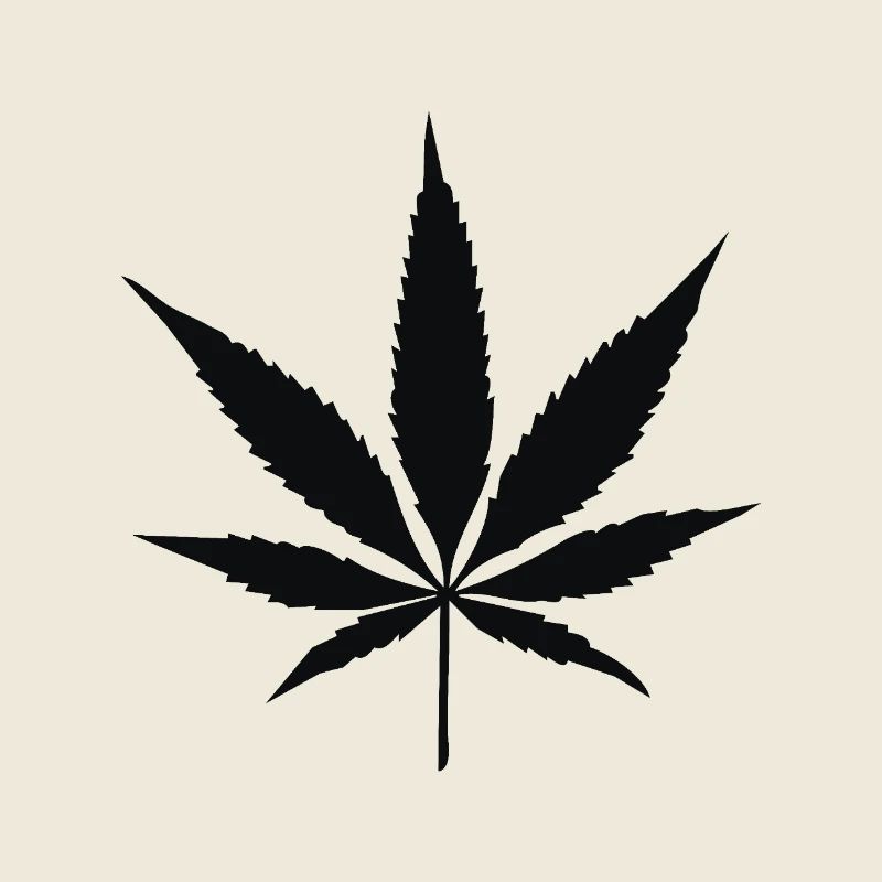 Silhouette von Cannabisblättern