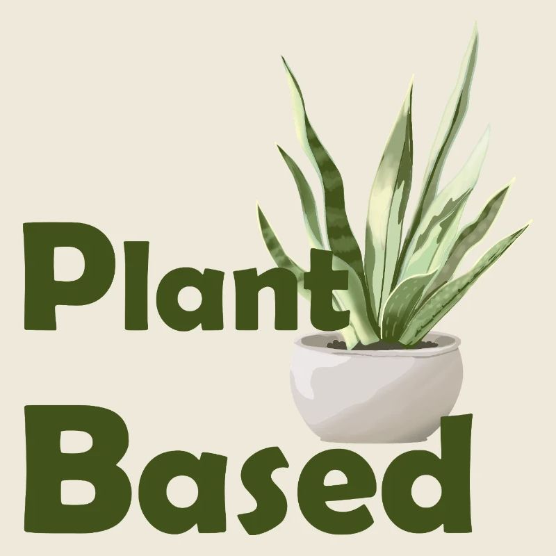 Plant Based: Grünes Design illustrierter Pflanze