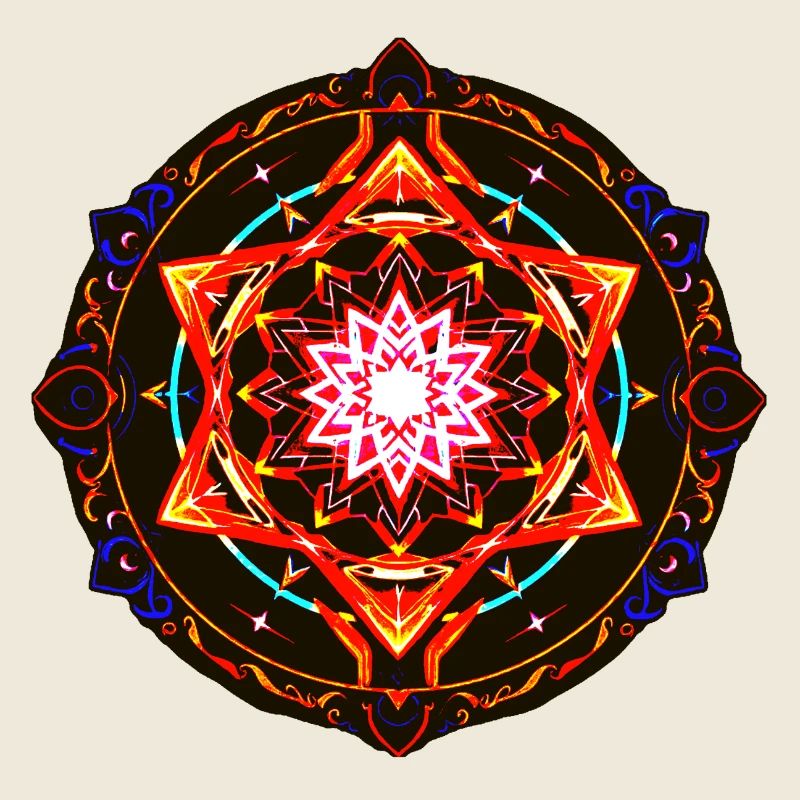 Cosmic Fire Mandala – Sacred Geometric Energy Art