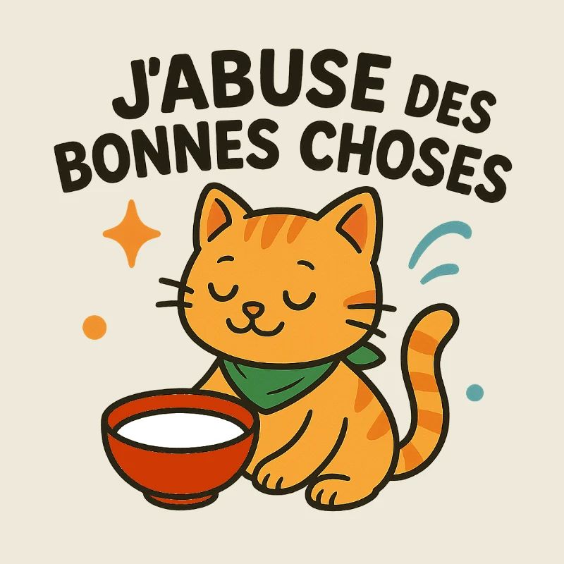 Chat zen savourant les bonnes choses