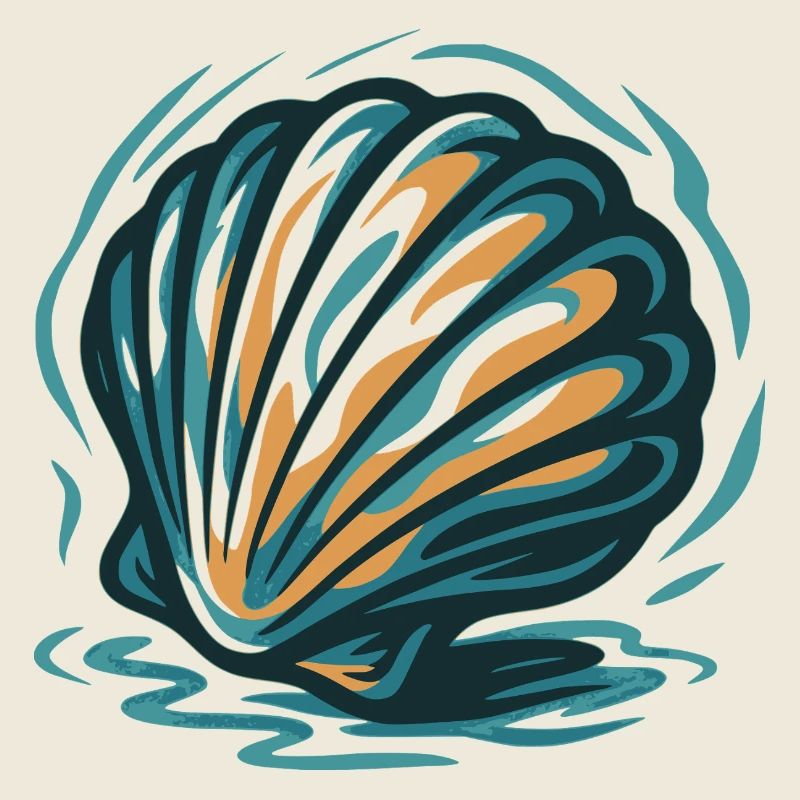 Coquillage aux couleurs des vagues