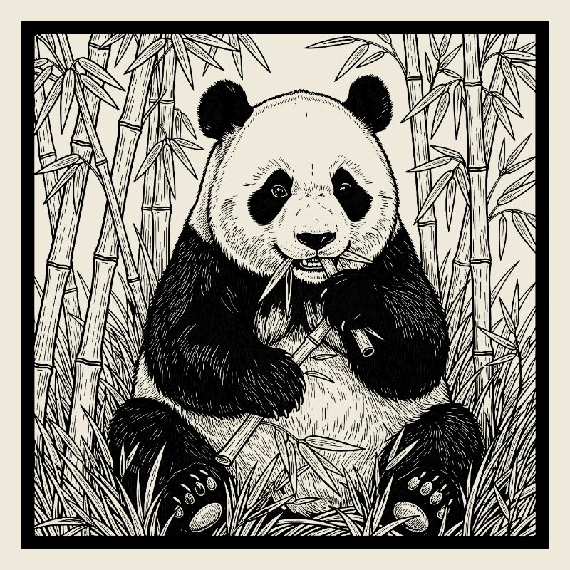 Panda dans la forêt de bambous